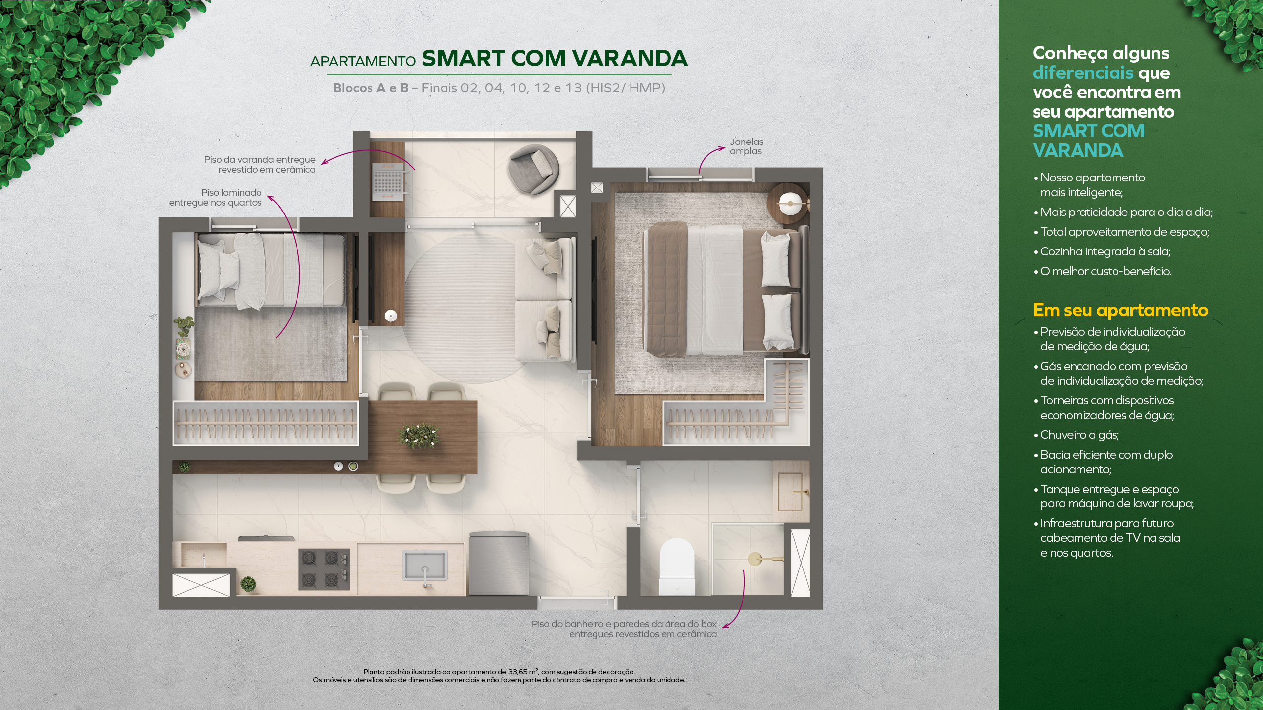 Smart com varanda