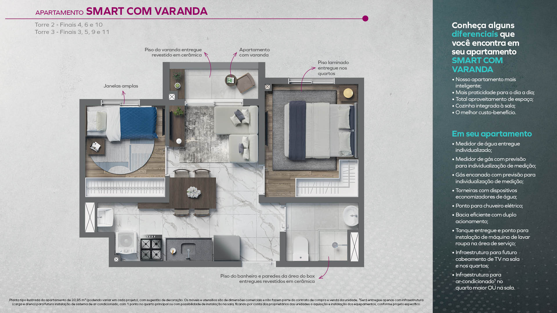 Smart com varanda