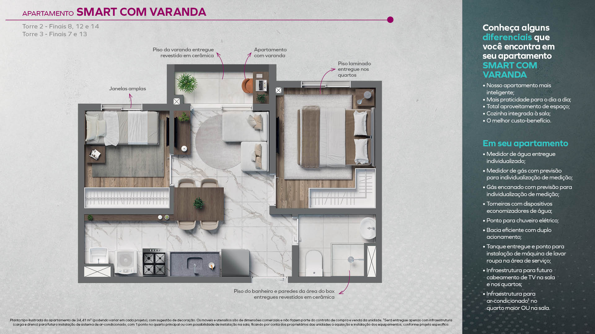 Smart com varanda