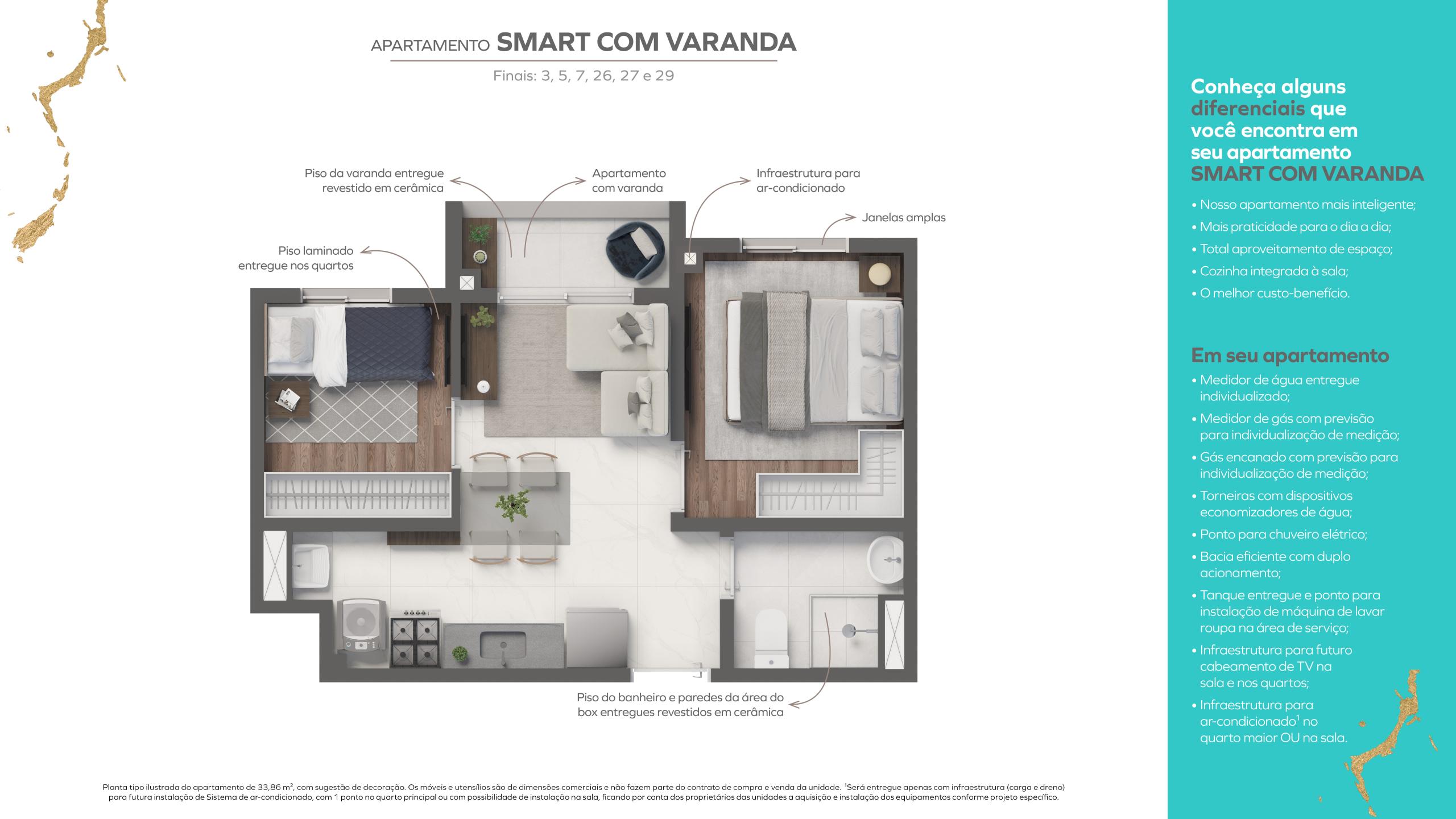 Smart com varanda