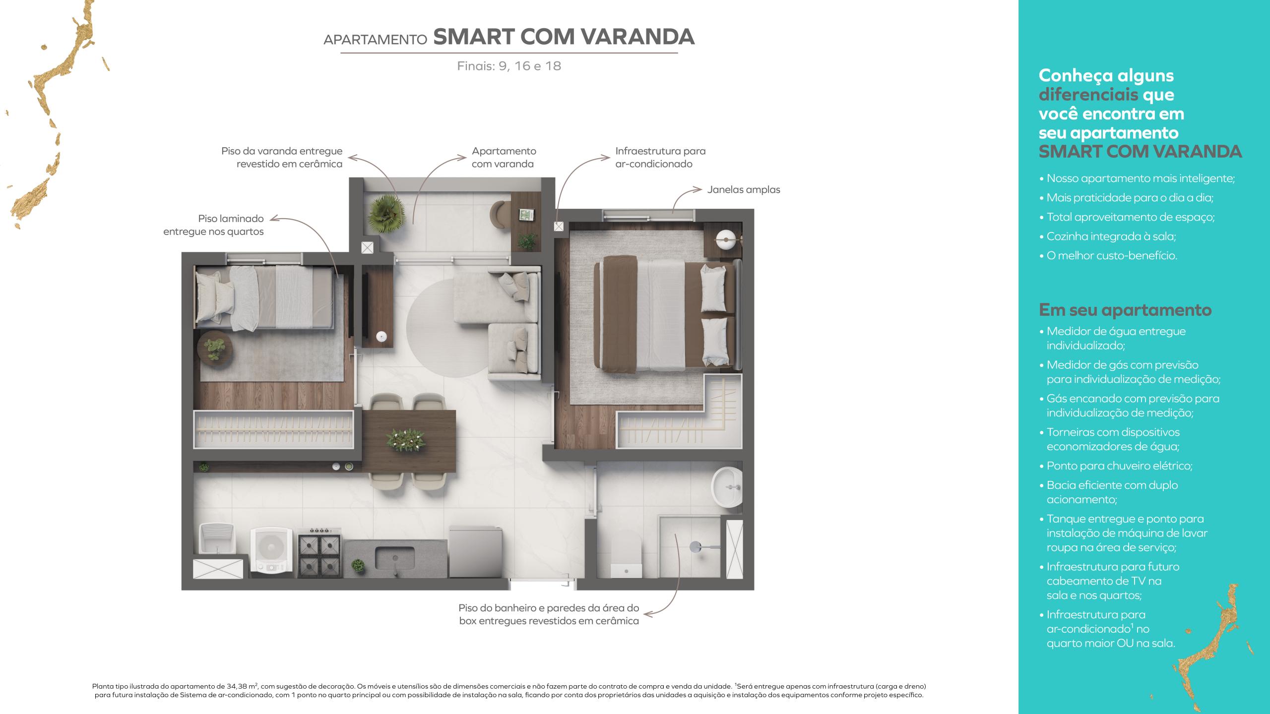 Smart com varanda