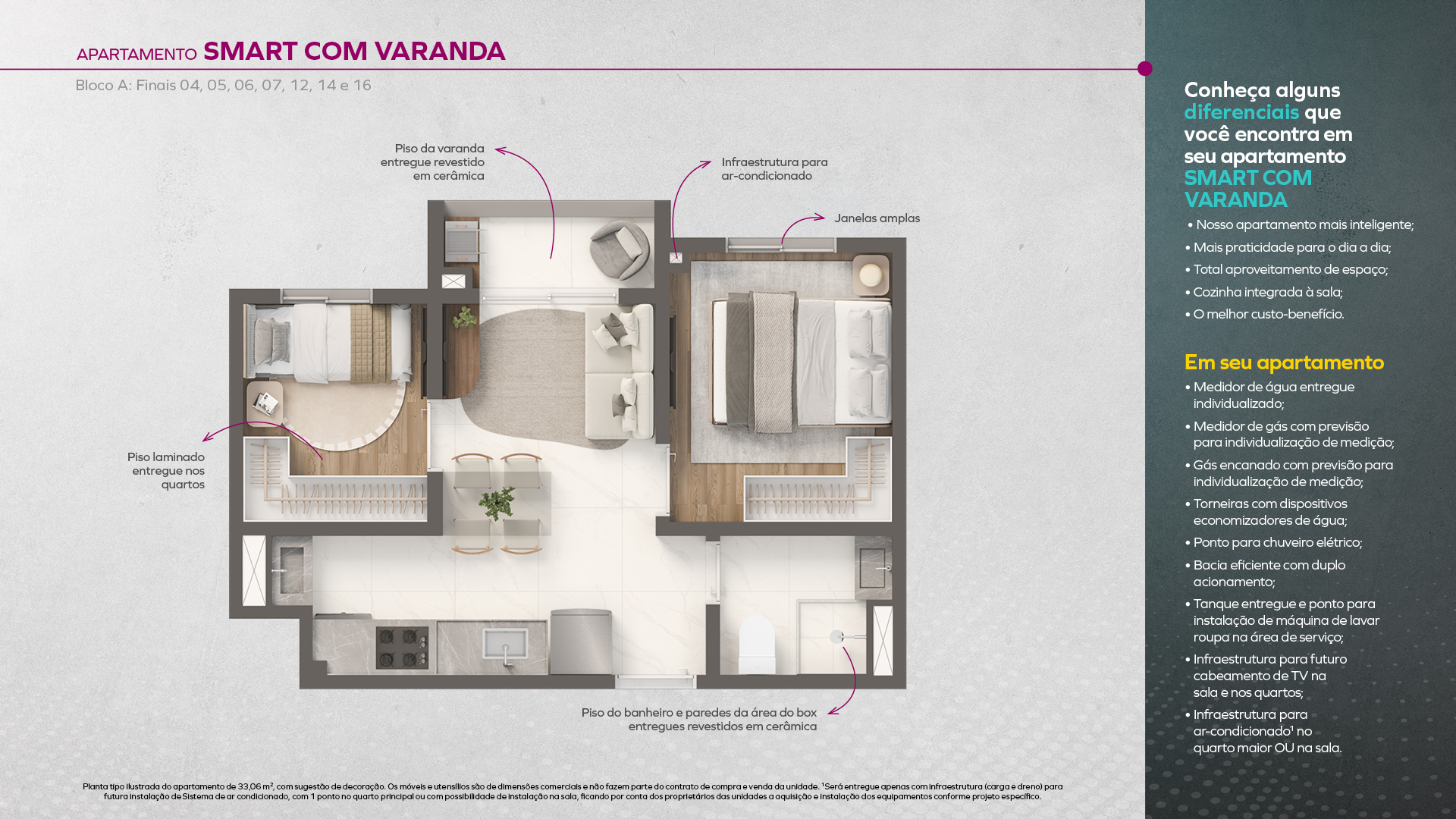 Smart com varanda