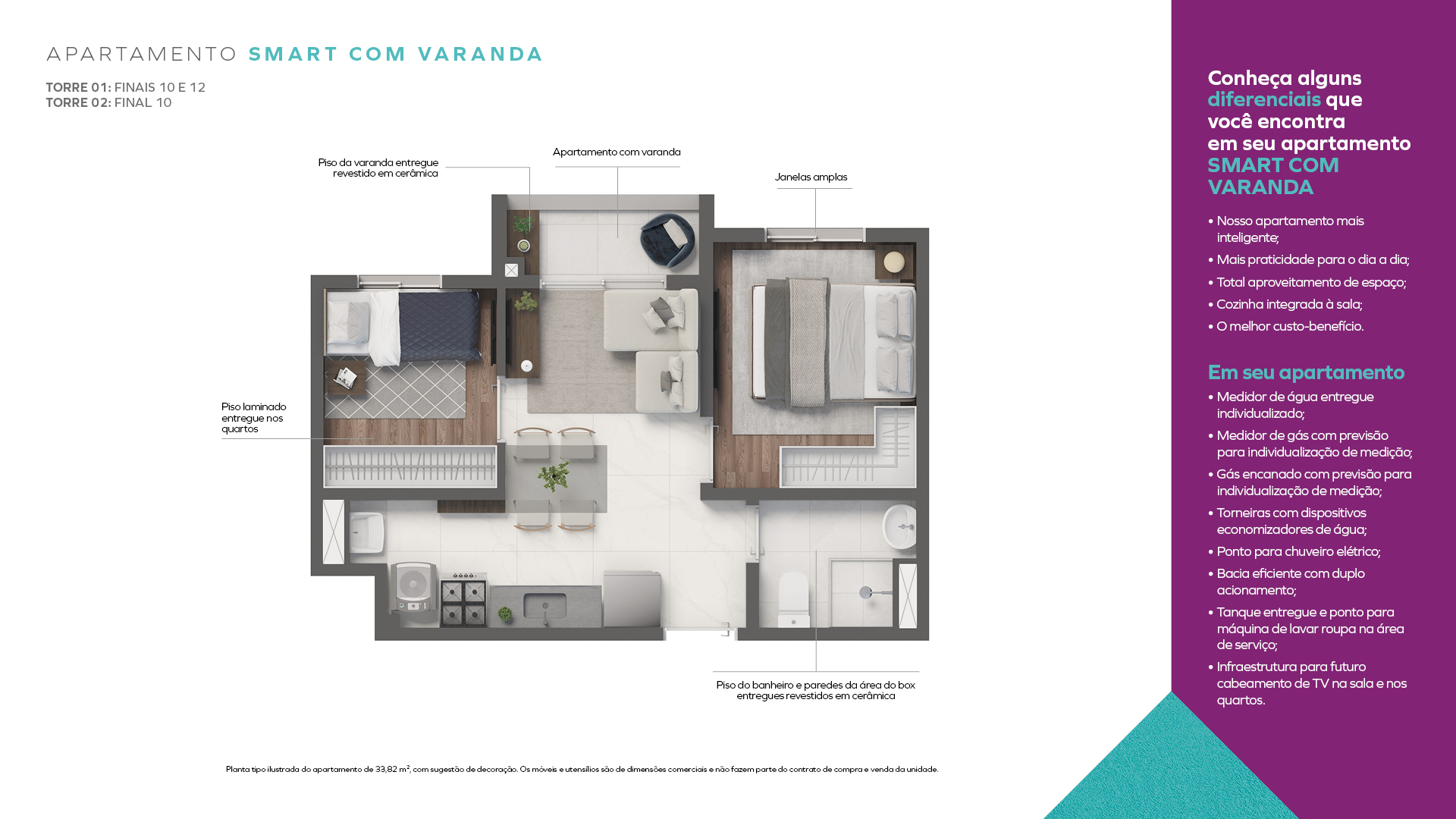 Smart com Varanda - Plantas