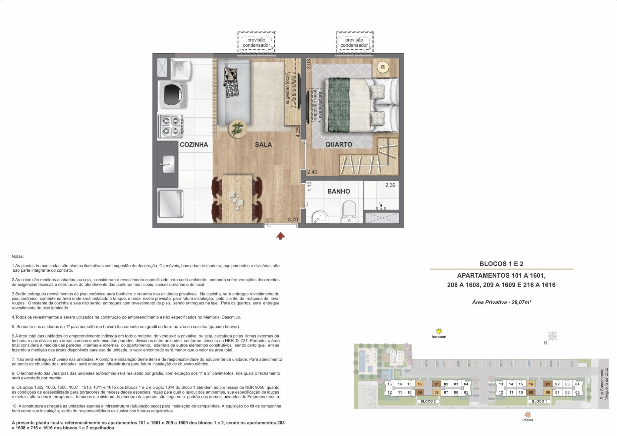 Área privativa - 28,07m²