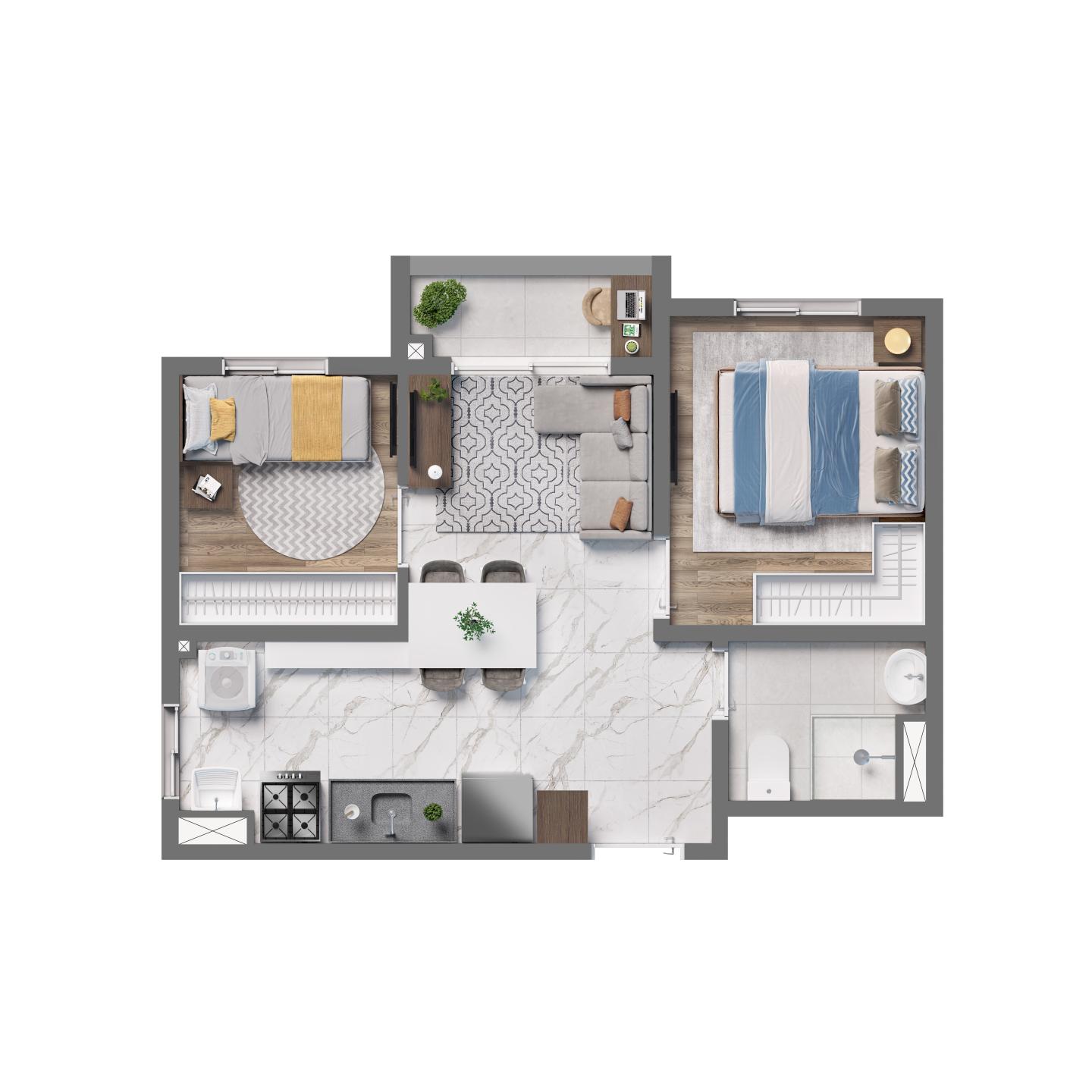 SMART PLUS COM VARANDA