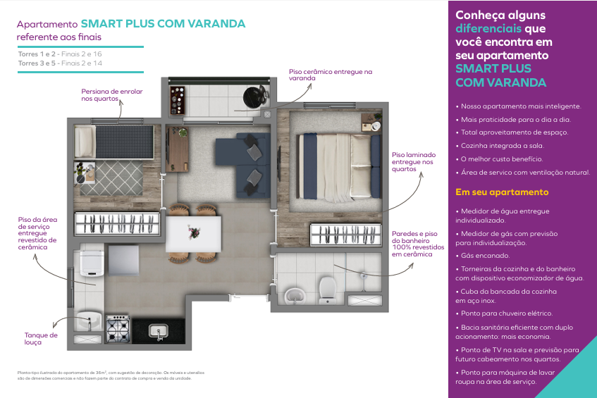 Smart Plus com varanda