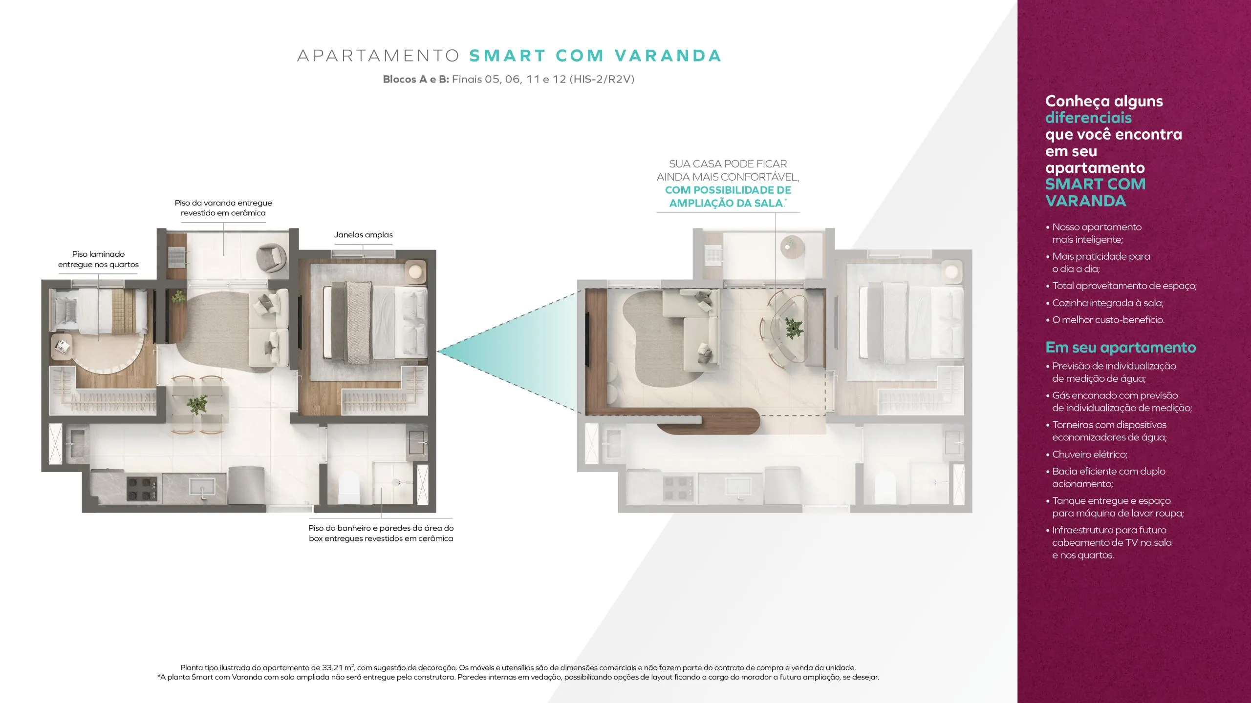 Smart com Varanda - Plantas