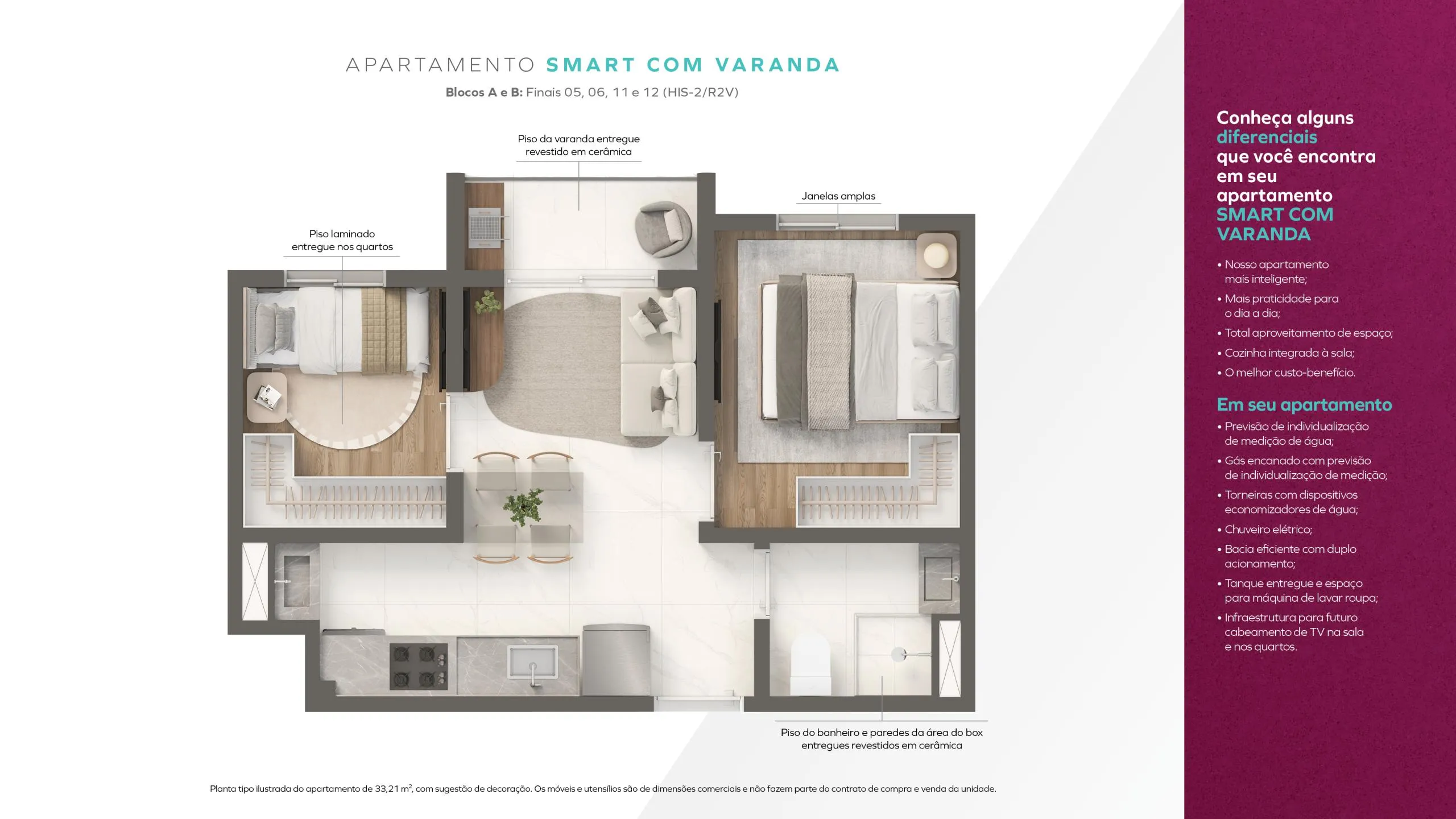 Smart com Varanda - Plantas