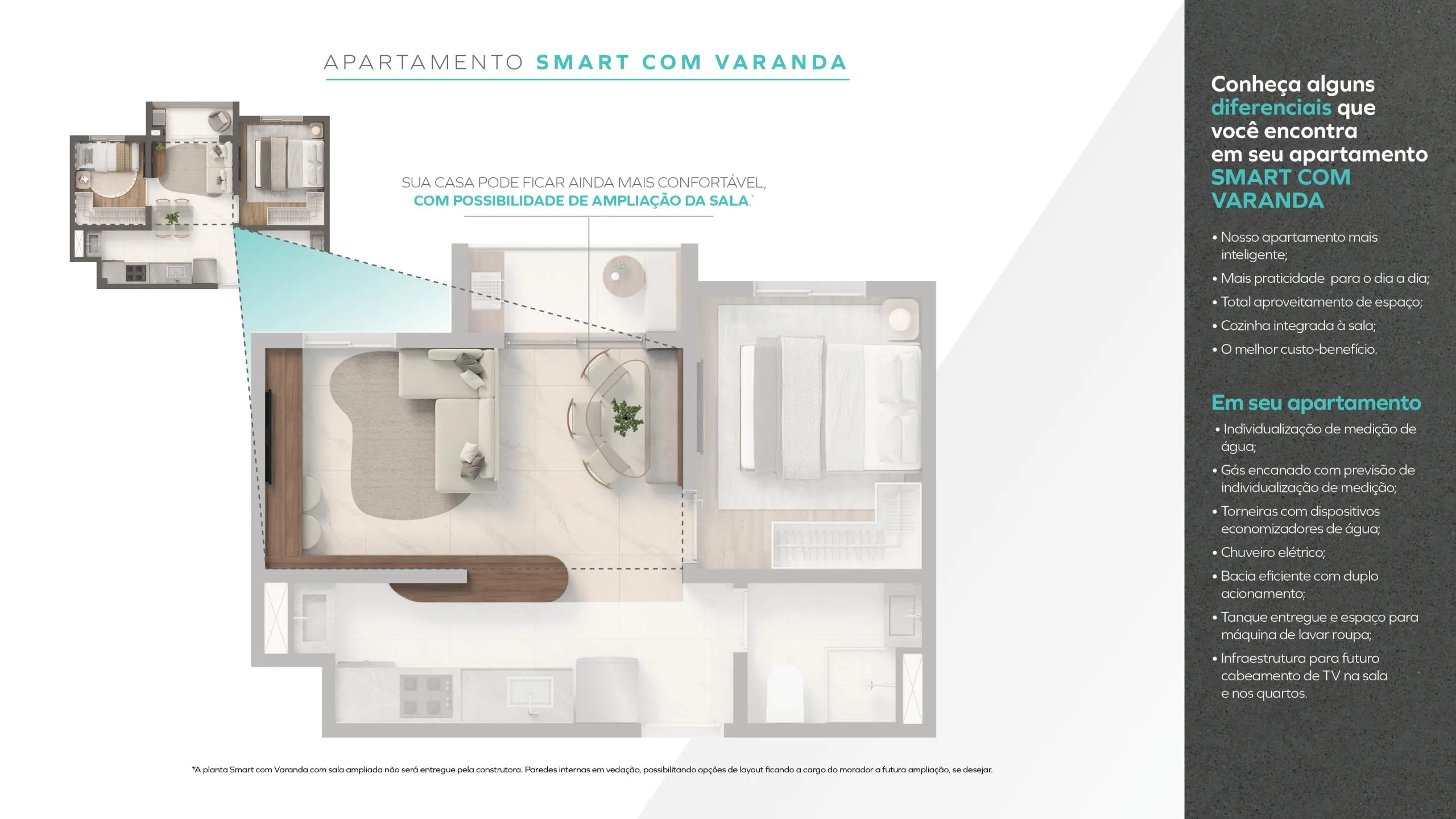 Smart com varanda