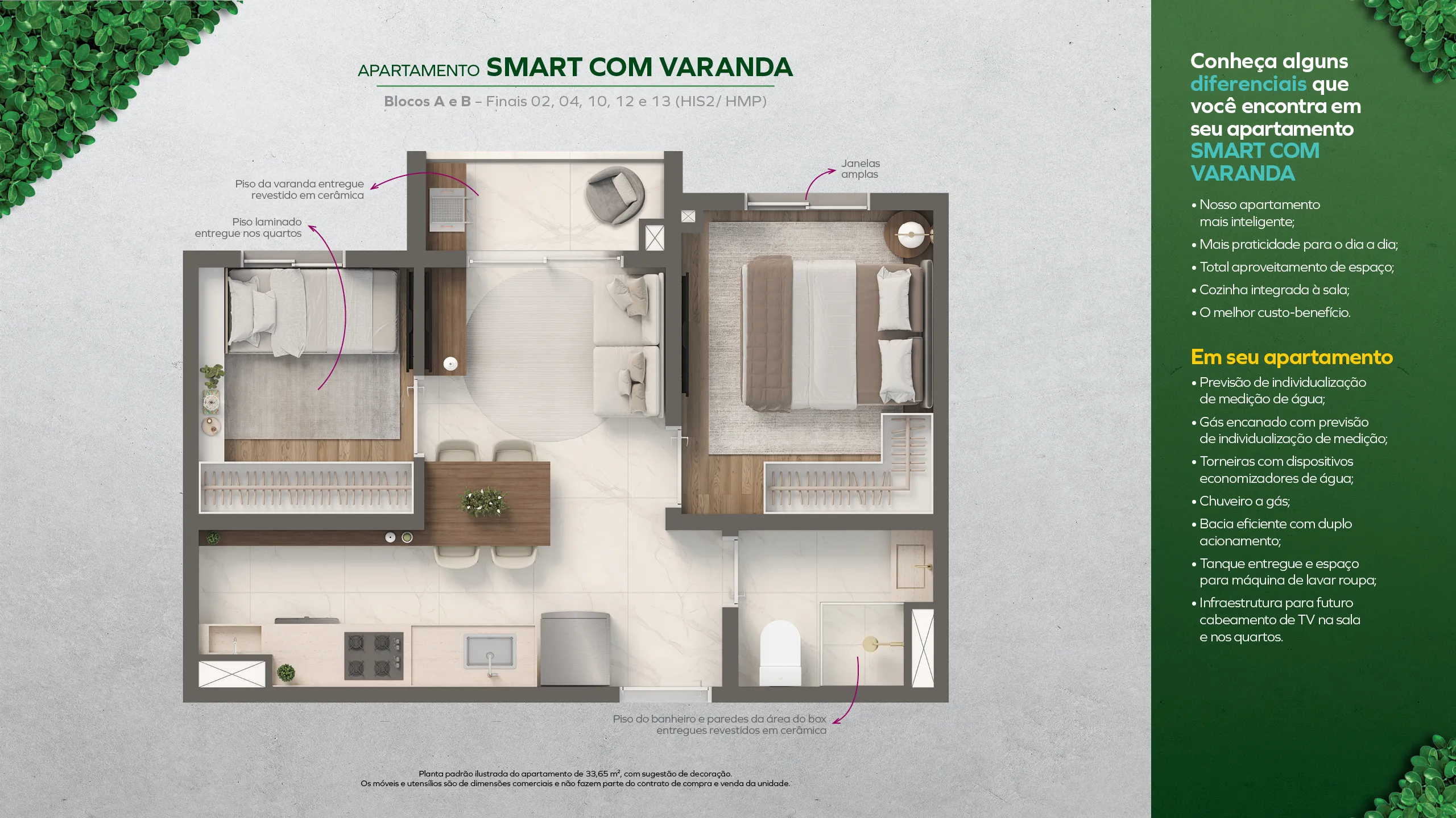 Smart com varanda
