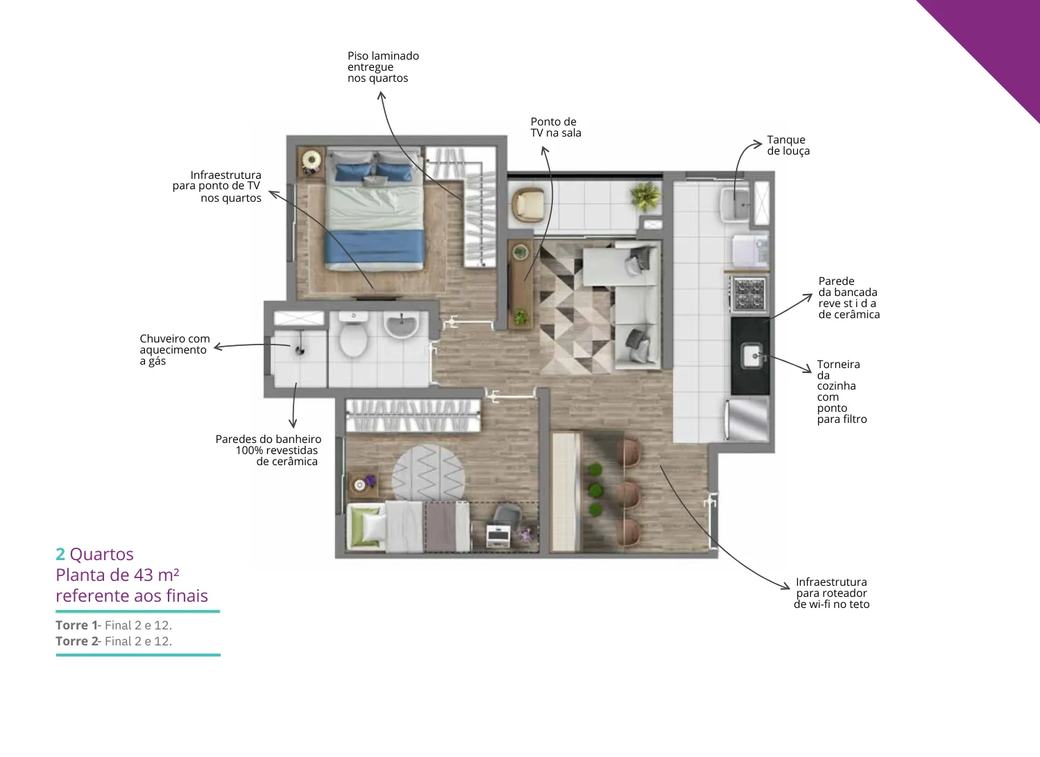 Planta 43m²