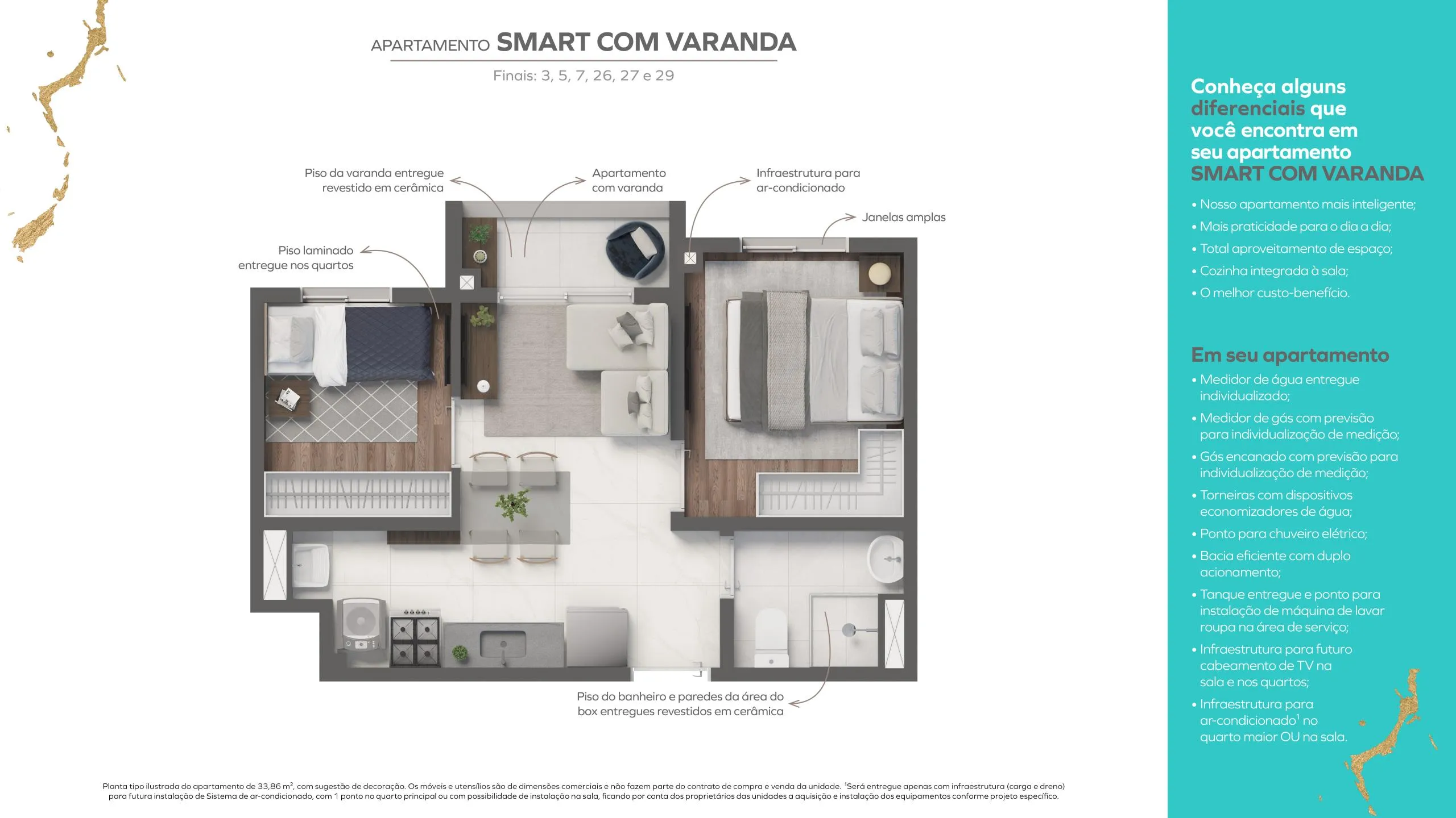 Smart com varanda
