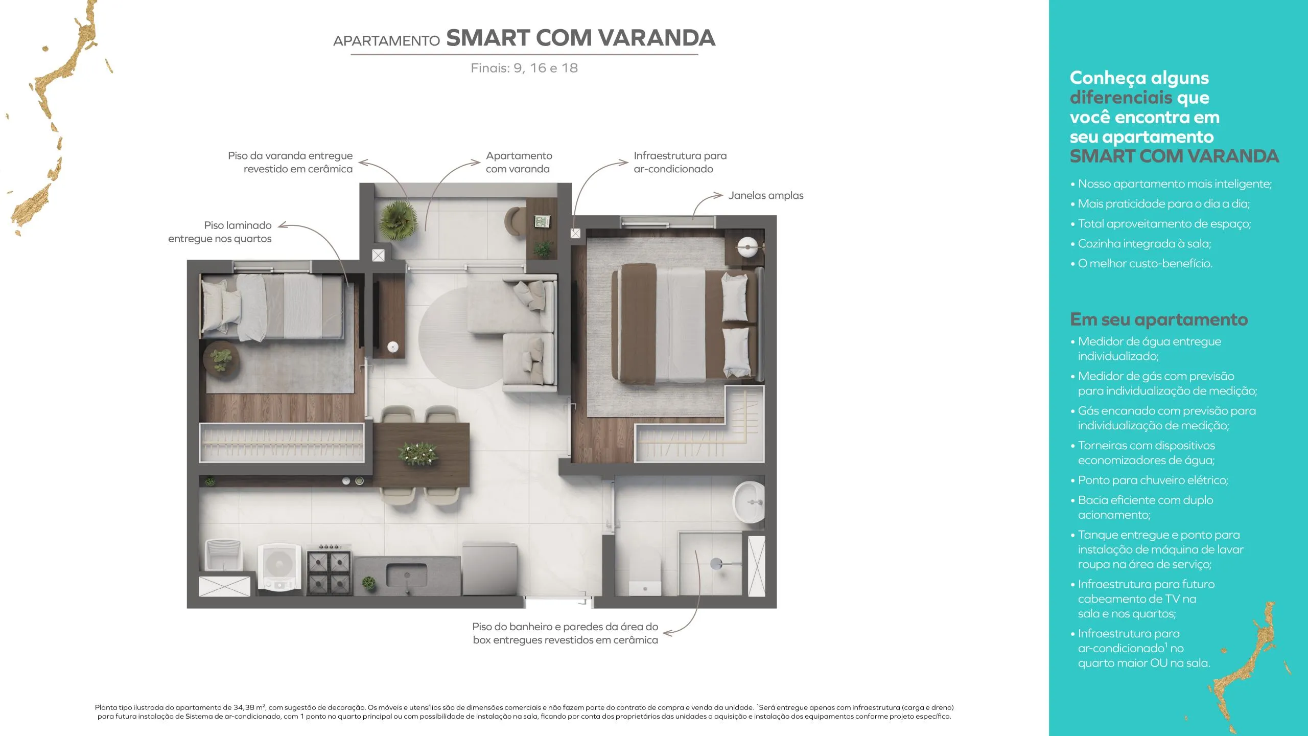 Smart com varanda