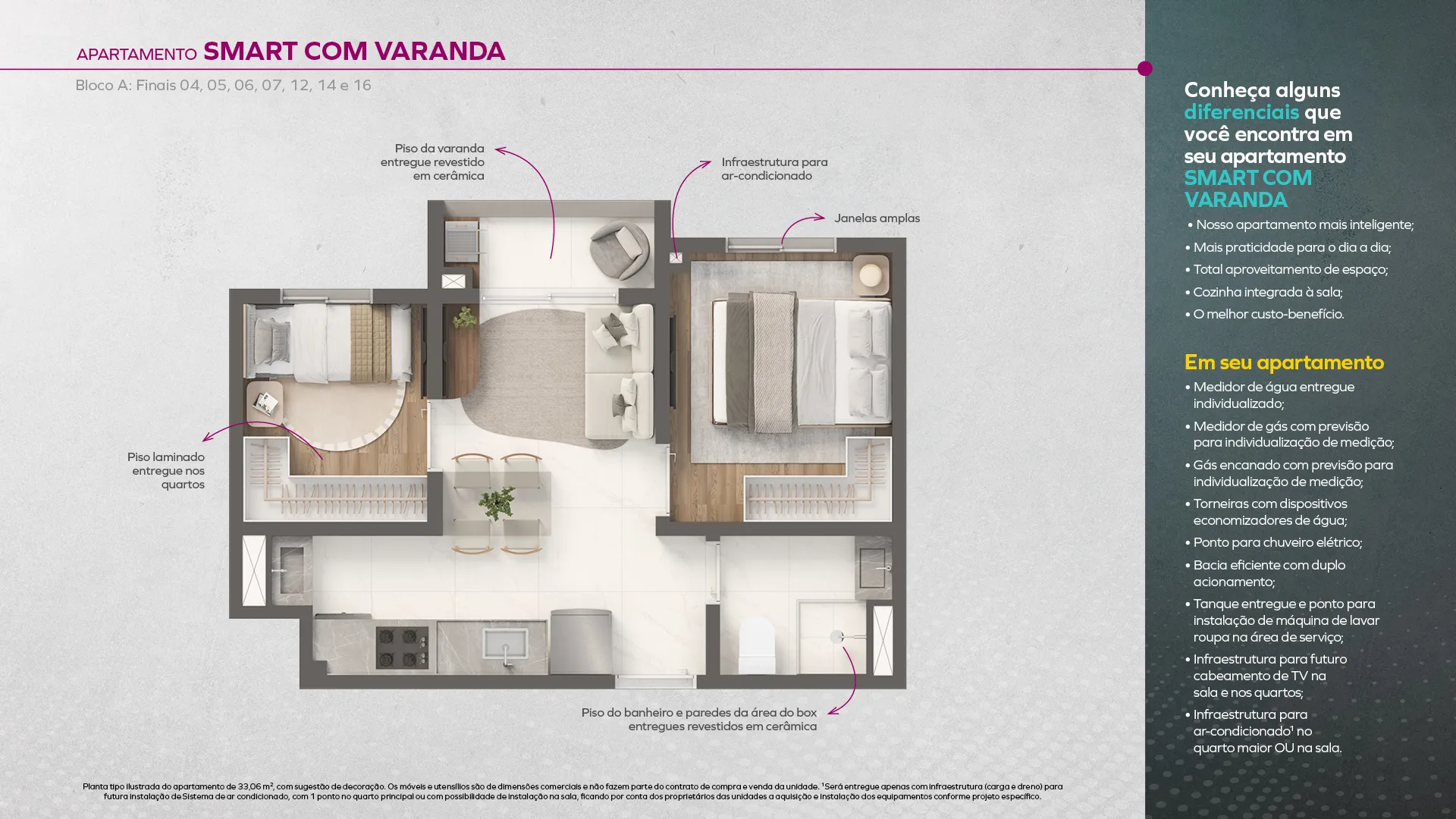 Smart com varanda