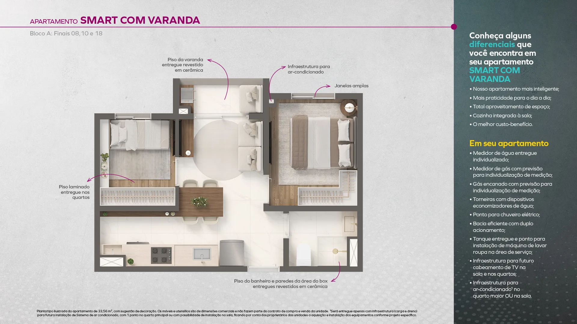 Smart com varanda