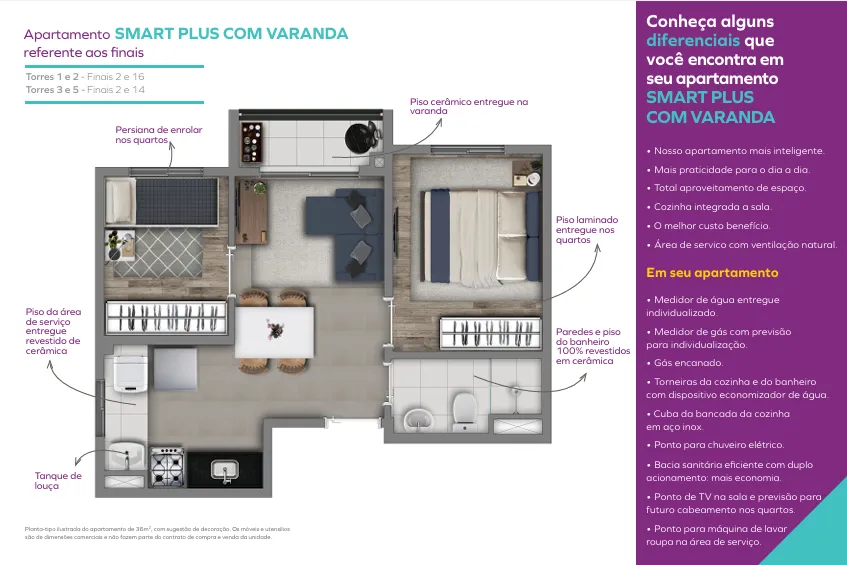 Smart Plus com varanda